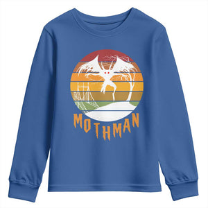 Mothman Youth Sweatshirt Retro Vintage Cryptid Gothic Horror Gift TS12 Royal Blue Print Your Wear
