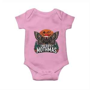 Mothman Baby Onesie Holiday Humor Merry Mothmas Cryptid Gift TS12 Light Pink Print Your Wear