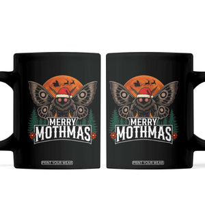 Mothman Coffee Mug Holiday Humor Merry Mothmas Cryptid Gift TS12 Black Print Your Wear
