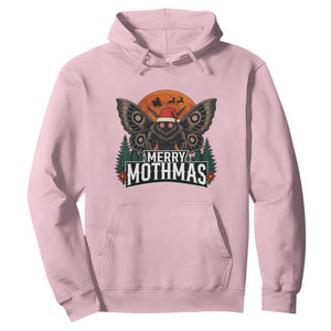 Mothman Hoodie Holiday Humor Merry Mothmas Cryptid Gift TS12 Light Pink Print Your Wear