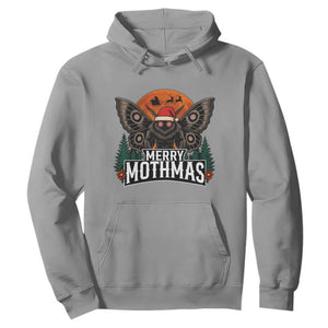 Mothman Hoodie Holiday Humor Merry Mothmas Cryptid Gift TS12 Sport Gray Print Your Wear