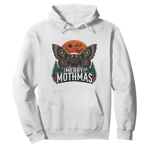 Mothman Hoodie Holiday Humor Merry Mothmas Cryptid Gift TS12 White Print Your Wear