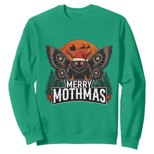 Mothman Sweatshirt Holiday Humor Merry Mothmas Cryptid Gift TS12 Irish Green Print Your Wear