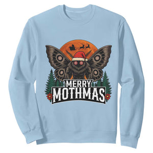 Mothman Sweatshirt Holiday Humor Merry Mothmas Cryptid Gift TS12 Light Blue Print Your Wear