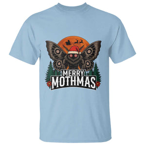 Mothman T Shirt Holiday Humor Merry Mothmas Cryptid Gift TS12 Light Blue Print Your Wear