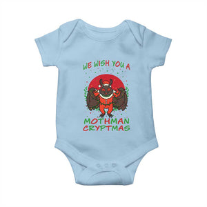 Mothman Christmas Baby Onesie We Wish You A Mothman Cryptmas Funny Christmas Gift TS12 Light Blue Print Your Wear