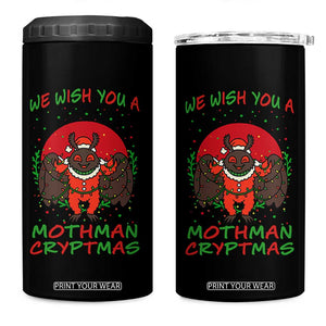 Mothman Christmas 4 in 1 Can Cooler Tumbler We Wish You A Mothman Cryptmas Funny Christmas Gift TS12 One Size: 16 oz Black Print Your Wear