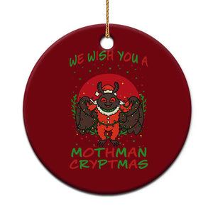 Mothman Xmas Ceramic Ornament We Wish You A Mothman Cryptmas Funny Xmas Gift TS12 1pc Red Print Your Wear