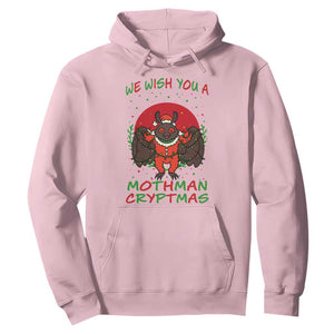 Mothman Christmas Hoodie We Wish You A Mothman Cryptmas Funny Christmas Gift TS12 Light Pink Print Your Wear