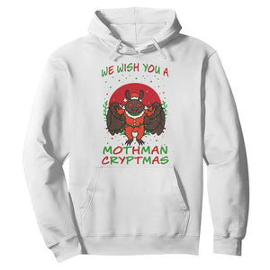 Mothman Christmas Hoodie We Wish You A Mothman Cryptmas Funny Christmas Gift TS12 White Print Your Wear