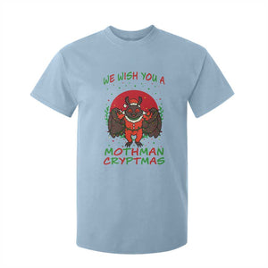 Mothman Christmas T Shirt For Kid We Wish You A Mothman Cryptmas Funny Christmas Gift TS12 Light Blue Print Your Wear