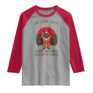 Mothman Christmas Raglan Shirt We Wish You A Mothman Cryptmas Funny Christmas Gift TS12 Sport Gray Red Print Your Wear