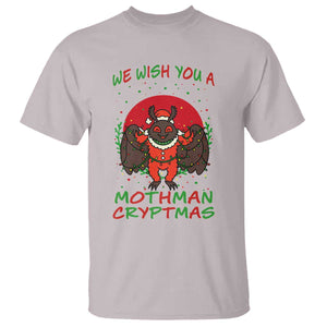 Mothman Christmas T Shirt We Wish You A Mothman Cryptmas Funny Christmas Gift TS12 Ice Gray Print Your Wear