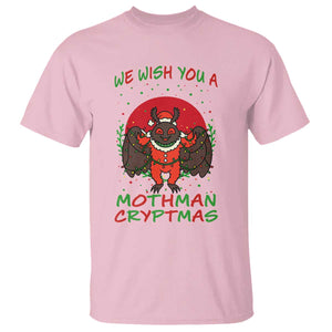 Mothman Christmas T Shirt We Wish You A Mothman Cryptmas Funny Christmas Gift TS12 Light Pink Print Your Wear