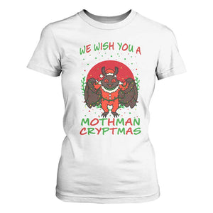 Mothman Christmas T Shirt For Women We Wish You A Mothman Cryptmas Funny Christmas Gift TS12 White Print Your Wear