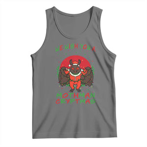 Mothman Christmas Tank Top We Wish You A Mothman Cryptmas Funny Christmas Gift TS12 Black Heather Print Your Wear