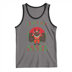 Mothman Christmas Tank Top We Wish You A Mothman Cryptmas Funny Christmas Gift TS12 Deep Heather Black Print Your Wear