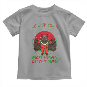 Mothman Christmas Toddler T Shirt We Wish You A Mothman Cryptmas Funny Christmas Gift TS12 Sport Gray Print Your Wear