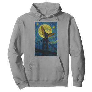 Mothman Starry Night Hoodie Van Gogh Cryptid Gift TS12 Sport Gray Print Your Wear