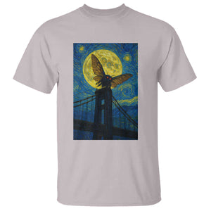 Mothman Starry Night T Shirt Van Gogh Cryptid Gift TS12 Ice Gray Print Your Wear