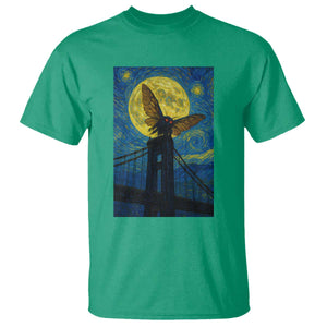 Mothman Starry Night T Shirt Van Gogh Cryptid Gift TS12 Irish Green Print Your Wear