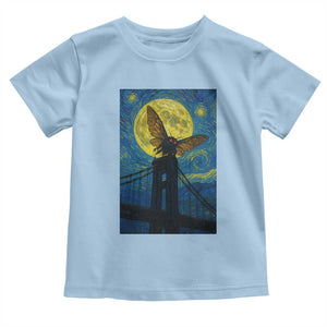 Mothman Starry Night Toddler T Shirt Van Gogh Cryptid Gift TS12 Light Blue Print Your Wear