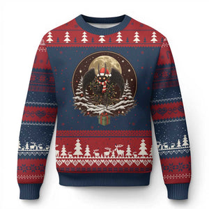 Mothman In Christmas Night Ugly Christmas Sweater Funny Cryptid Gift TS12 Navy Red Print Your Wear