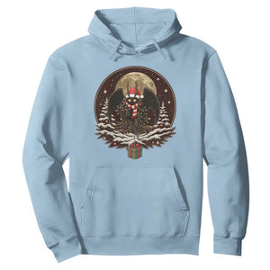 Mothman In Christmas Night Hoodie Funny Cryptid Gift TS12 Light Blue Print Your Wear