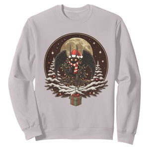 Mothman In Christmas Night Sweatshirt Funny Cryptid Gift TS12 Ice Gray Print Your Wear