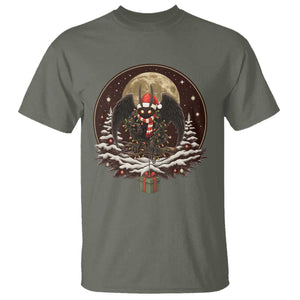 Mothman In Christmas Night T Shirt Funny Cryptid Gift TS12 Military Green Print Your Wear