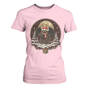 Mothman In Christmas Night T Shirt For Women Funny Cryptid Gift TS12 Light Pink Print Your Wear
