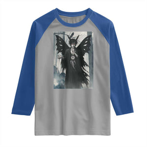 Mothman Sandman Raglan Shirt Gothic Horror Fan Gift TS12 Sport Gray Royal Print Your Wear