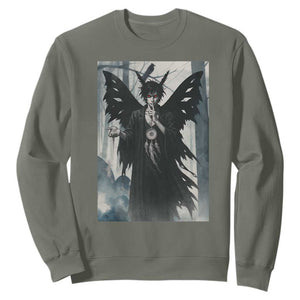 Mothman Sandman Sweatshirt Gothic Horror Fan Gift TS12 Military Green Print Your Wear