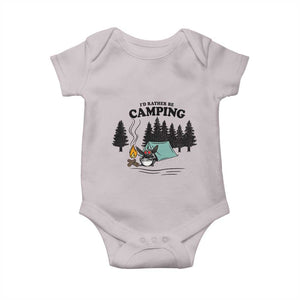 Mothman Baby Onesie Id Rather Be Camping Funny Cryptid Gift TS12 Ice Gray Print Your Wear