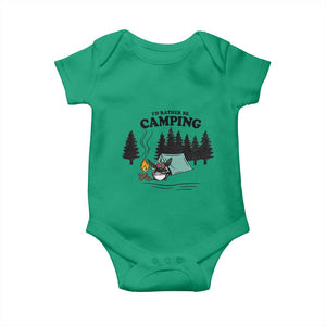 Mothman Baby Onesie Id Rather Be Camping Funny Cryptid Gift TS12 Irish Green Print Your Wear