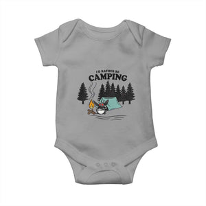 Mothman Baby Onesie Id Rather Be Camping Funny Cryptid Gift TS12 Sport Gray Print Your Wear