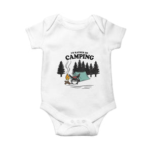 Mothman Baby Onesie Id Rather Be Camping Funny Cryptid Gift TS12 White Print Your Wear