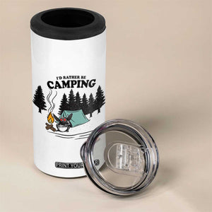 Mothman 4 in 1 Can Cooler Tumbler Id Rather Be Camping Funny Cryptid Gift TS12 Print Your Wear