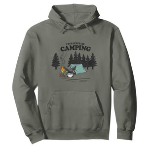 Mothman Hoodie Id Rather Be Camping Funny Cryptid Gift TS12 Military Green Print Your Wear