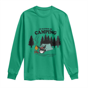 Mothman Long Sleeve Shirt Id Rather Be Camping Funny Cryptid Gift TS12 Irish Green Print Your Wear