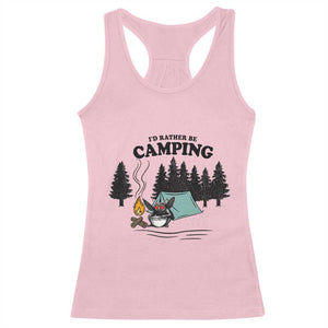 Mothman Racerback Tank Top Id Rather Be Camping Funny Cryptid Gift TS12 Light Pink Print Your Wear
