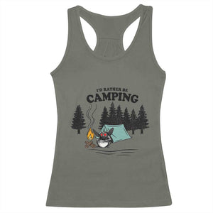 Mothman Racerback Tank Top Id Rather Be Camping Funny Cryptid Gift TS12 Military Green Print Your Wear