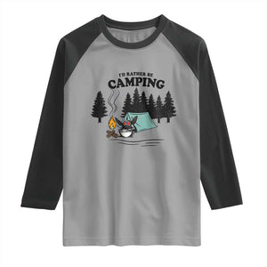 Mothman Raglan Shirt Id Rather Be Camping Funny Cryptid Gift TS12 Sport Gray Black Print Your Wear