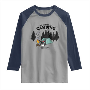 Mothman Raglan Shirt Id Rather Be Camping Funny Cryptid Gift TS12 Sport Gray Navy Print Your Wear