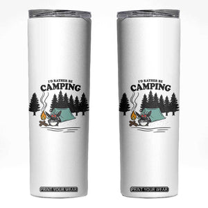 Mothman Skinny Tumbler Id Rather Be Camping Funny Cryptid Gift TS12 White Print Your Wear