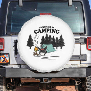 Mothman Spare Tire Cover Id Rather Be Camping Funny Cryptid Gift TS12 No hole White Print Your Wear