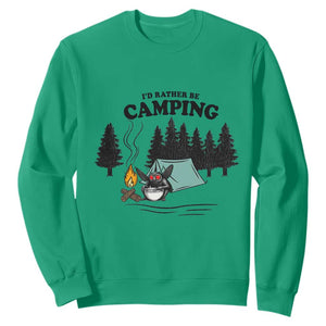 Mothman Sweatshirt Id Rather Be Camping Funny Cryptid Gift TS12 Irish Green Print Your Wear