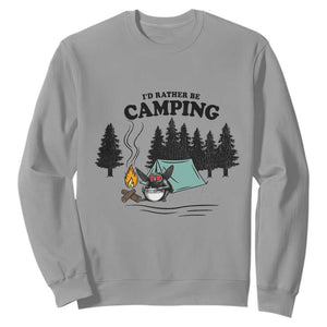 Mothman Sweatshirt Id Rather Be Camping Funny Cryptid Gift TS12 Sport Gray Print Your Wear