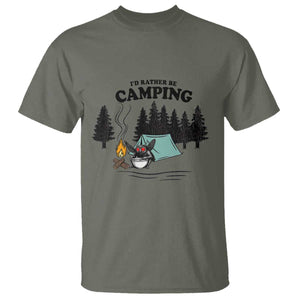 Mothman T Shirt Id Rather Be Camping Funny Cryptid Gift TS12 Military Green Print Your Wear