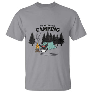 Mothman T Shirt Id Rather Be Camping Funny Cryptid Gift TS12 Sport Gray Print Your Wear